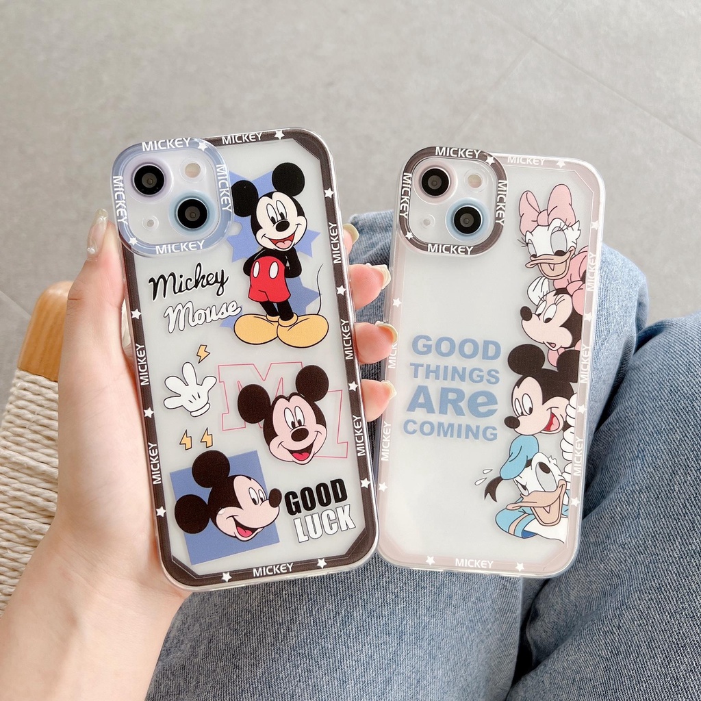 Ốp Điện Thoại Họa Tiết Hoạt Hình Mickey Donald Cho iphone 11 12 13 14 Pro XS Max XR 7 8 Plus