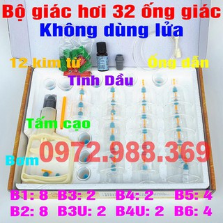[GIÁ SỈ LOẠI 1] Bộ giác hơi chân không 32 cốc không dùng lửa.