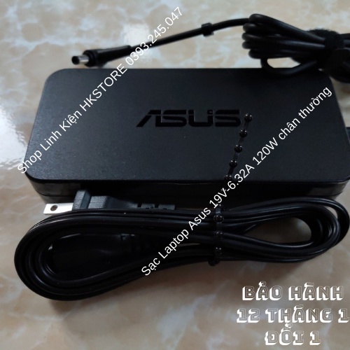 Sạc Laptop Asus 19V-6.32A 120W Chân Thường Asus GL551 GL552 GL553 G771 GL752 GL753 FX53 Q535 G551 X550 X580 X750 K750