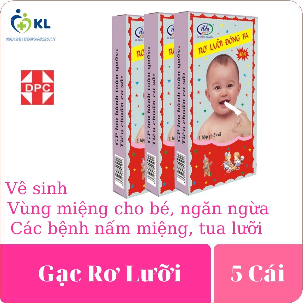 Gạc Rơ Lưỡi Đông Pha Hộp 5 Cái- Rơ lưỡi, vệ sinh khoang miệng cho bé, hạn chế tưa lưỡi