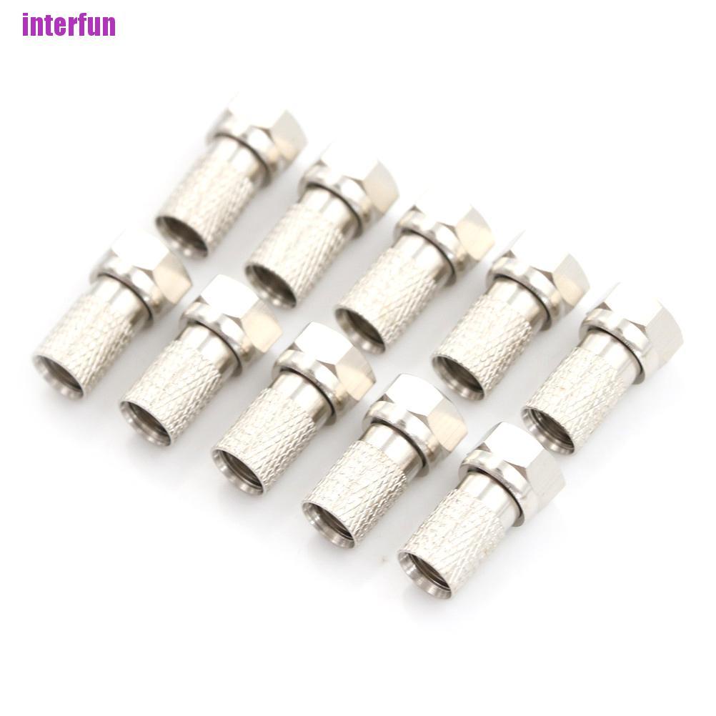 Set 10 Đầu Nối Dây Cáp Đồng Trục Vệ Tinh Rg6 F Cho Tv | BigBuy360 - bigbuy360.vn