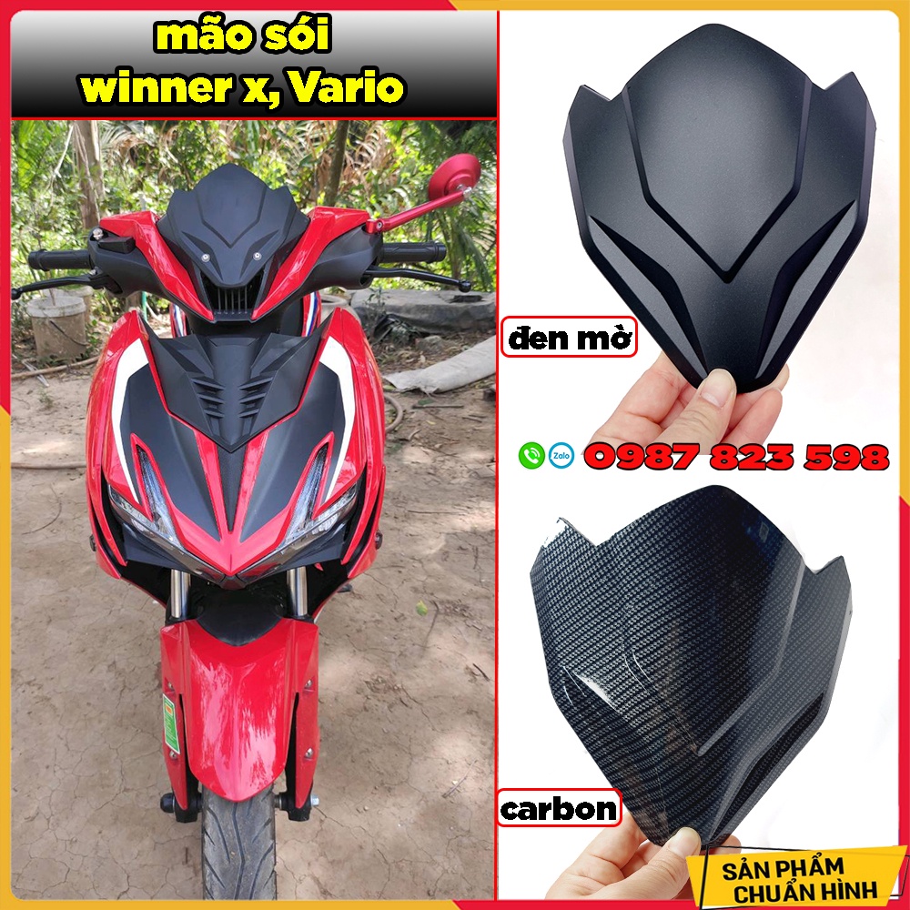 ★ Ốp Đầu Mão Sói RSX Malaysia, Winner X , Vario 18 - 21 Carbon Kiểu Sói ★