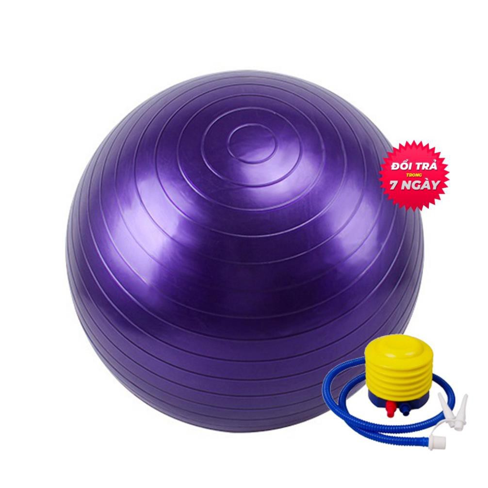 Bóng Tập Gym Yoga 568BTGY01 Cao Cấp Chống Nổ (Dày 2mm) Tăng Cường Dẻo Dai Lưng Mông Đùi Loại Trơn(TẶNG KÈM BƠM PHỤ