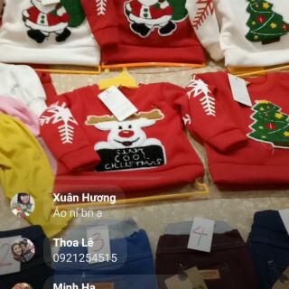 Áo tay bồng áo noel Áo nỉ mũ cho bé