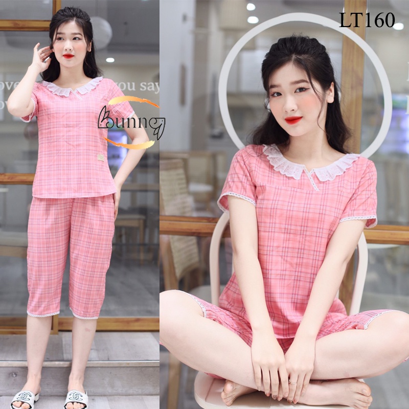 [Bunny] ĐỒ BỘ NỮ MẶC NHÀ CHẤT LIỆU LỤA MỀM MÁT TAY CỘC QUẦN LỬNG  CỔ V ĐÁP ZEN ĐIỆU ĐÀ