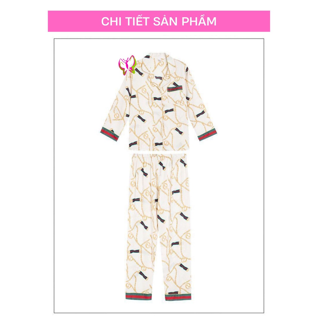 Bộ ngủ pyjama lụa quần dài, tay dài cao cấp, trẻ trung, thoải mái, thoát mát (MS 09042) Anna Shop