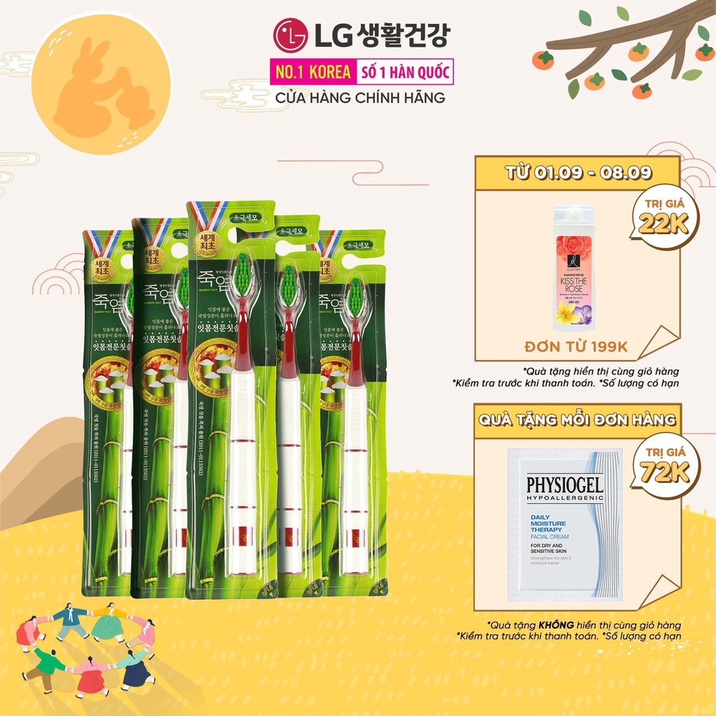 Combo 5 Bàn chải răng Bamboo Salt tinh chất muối tre - Dành riêng cho nướu