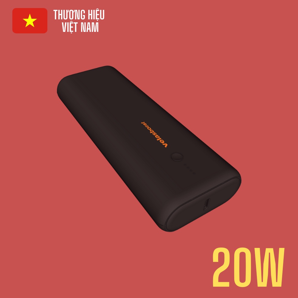 Pin dự phòng sạc nhanh Velasboost Dynamic 2 20.000mAh, Bảo hành 12 tháng 1 đổi 1