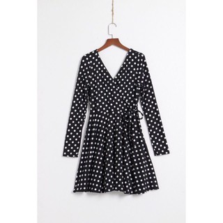 ĐẦM CHẤM BI TAY DÀI FOREVER 21