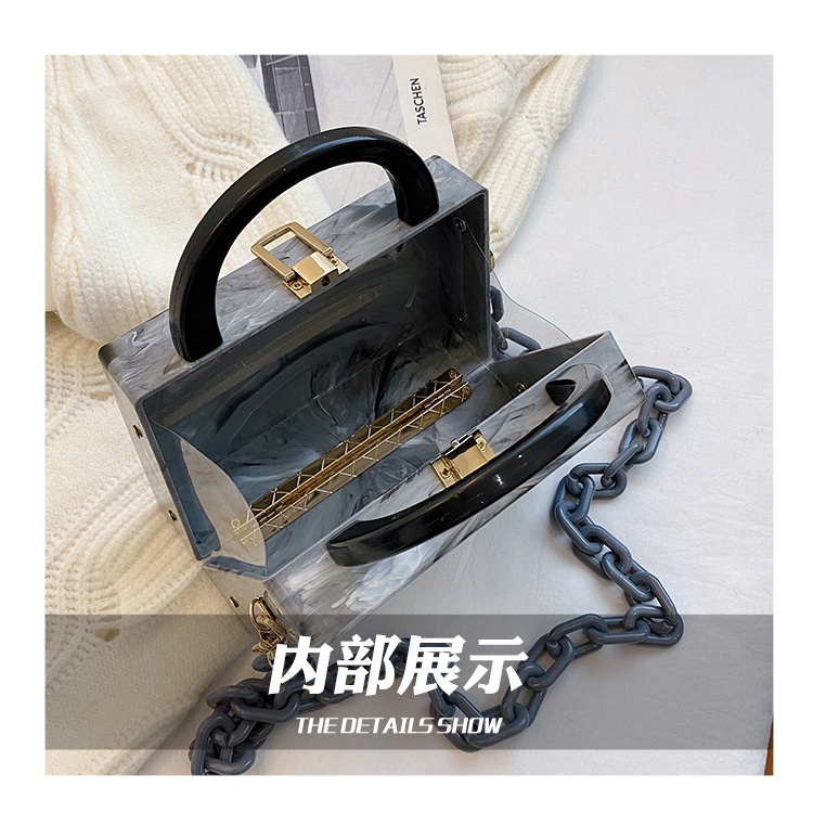 Túi đeo chéo JASMIN NOIR dạng hộp bằng PVC đơn giản thời trang cho nữ