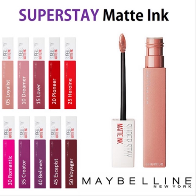 Son kem chuẩn lì giữ màu 16h Matbeline Super stay Matte Ink 5ml