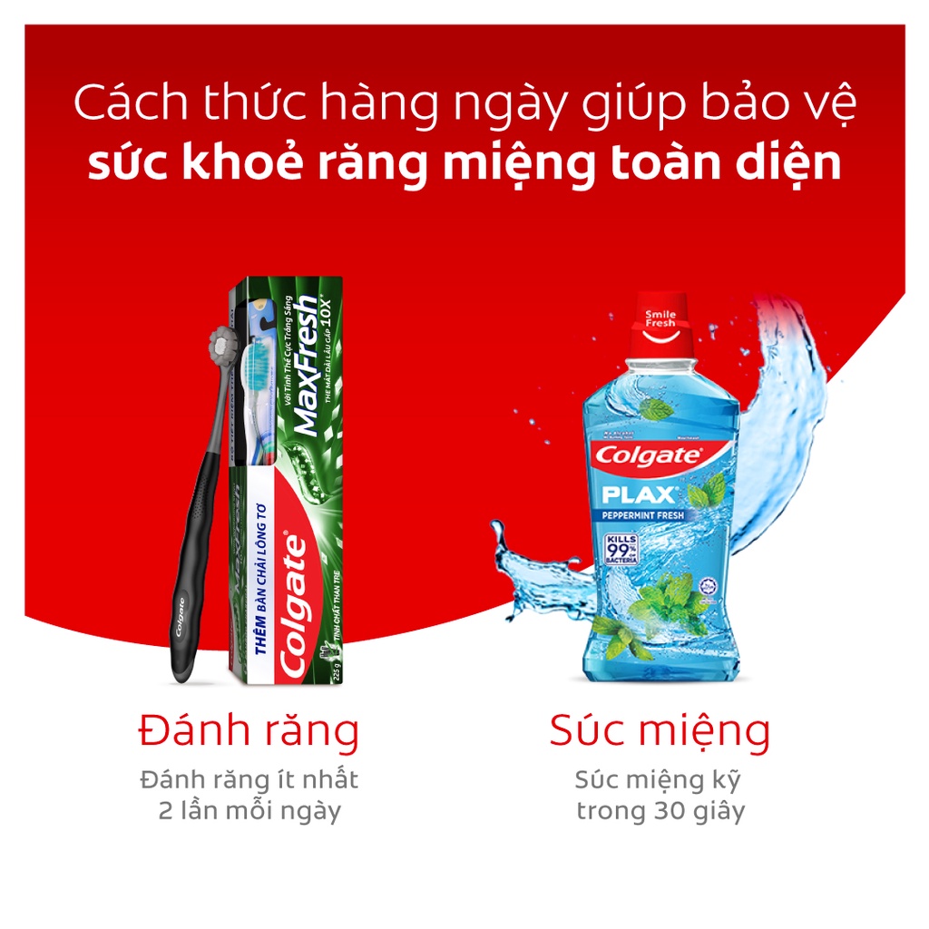 Bộ 3 Kem đánh răng Colgate Maxfresh than tre Bamboo Charcoal 225g