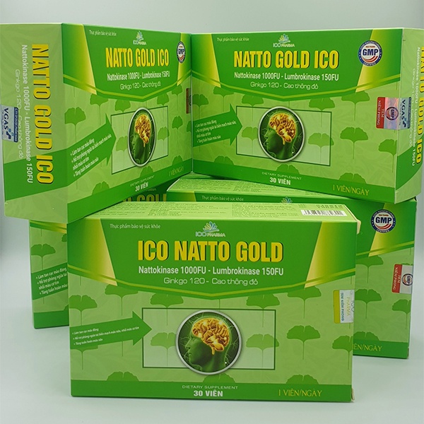 HOẠT HUYẾT DƯỠNG NÃO NATTO GOLD ICO NGỪA TAI BIẾN, ĐỘT QUỴ HỘP 30 VIÊN DÙNG 1 THÁNG