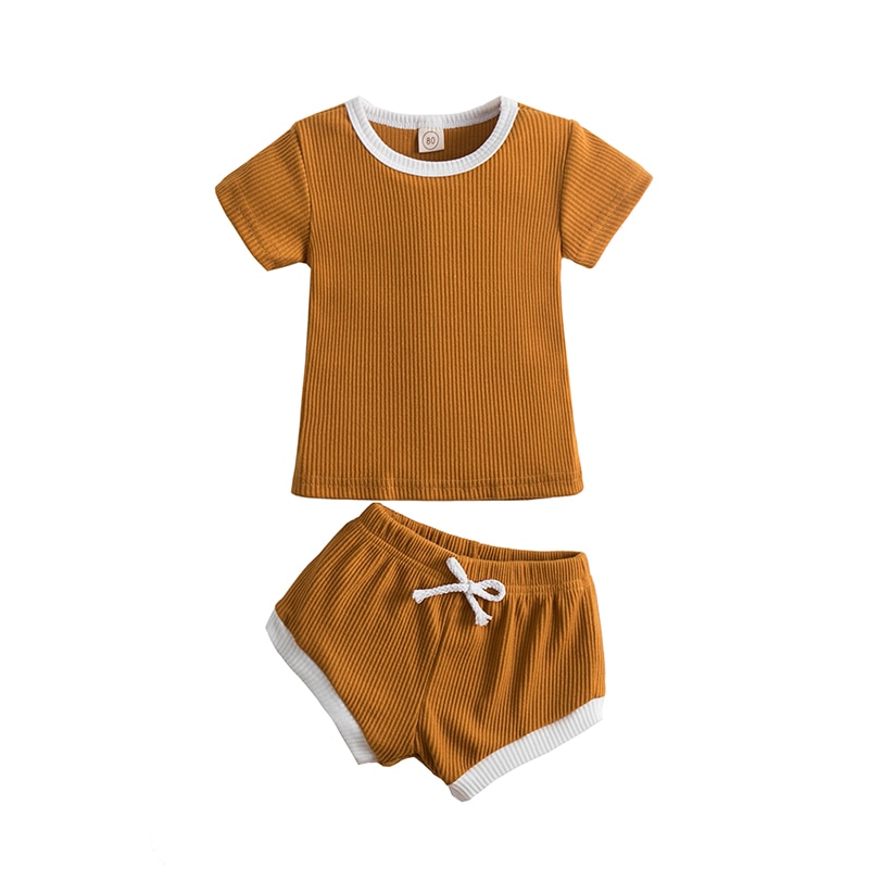 Bộ Đồ Gồm 2 Món Áo Thun Cotton + Quần Short Dành Cho Trẻ Sơ Sinh Nam Nữ 0-2 Tuổi