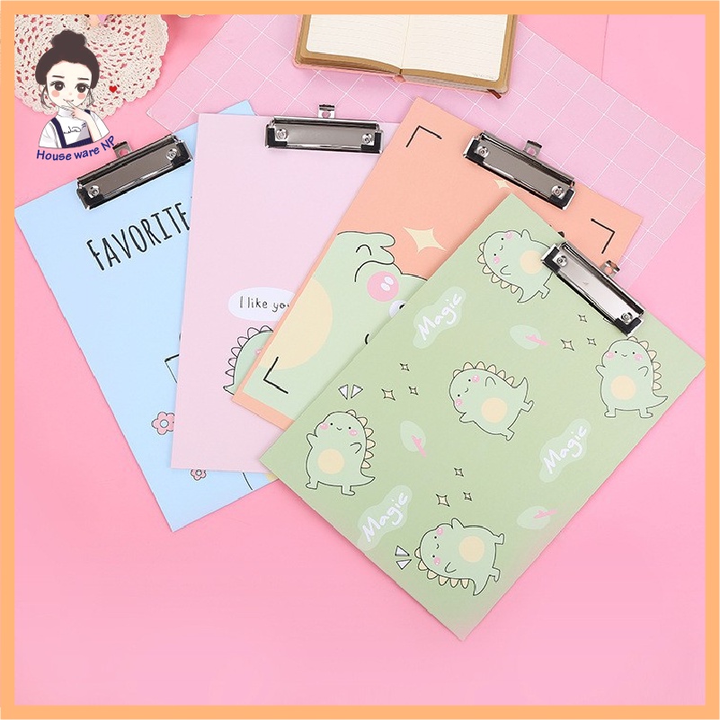 Bìa trình kí / Bìa trình ký A4 Cute Hoạt Hình Hoa Lá Xinh Xắn - Kẹp giấy.