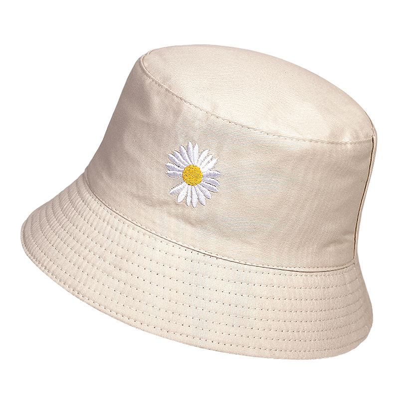 Nón tai bèo thêu họa tiết hoa cúc thời trang cho nam nữ
