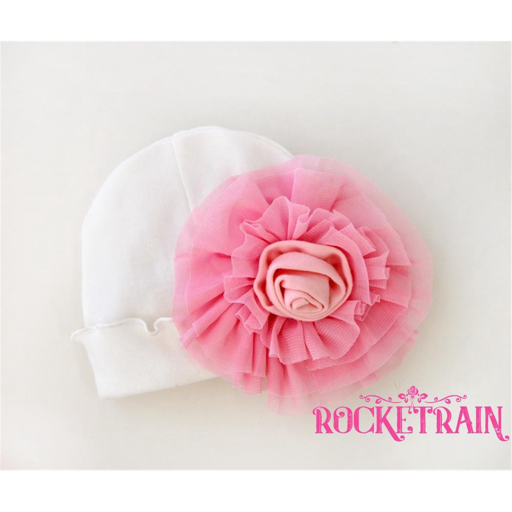 Mũ cotton in hoa dễ thương cho bé