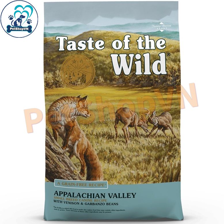 Thức Ăn Cho Chó Cỡ Nhỏ Hạt TASTE OF THE WILD APPALACHIAN VALLEY SMALL BREED Bao 2Kg Vị Nai & Đậu Garbanzo