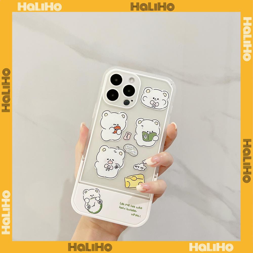 iPhone Case Acrylic Invisible Folding Stand Silicone Soft Case Airbag Shockproof Cover Camera Cartoon Cute Compatible For iPhone 11 Pro Max 13 Pro Max 12 Pro Max 7Plus xr XS Max