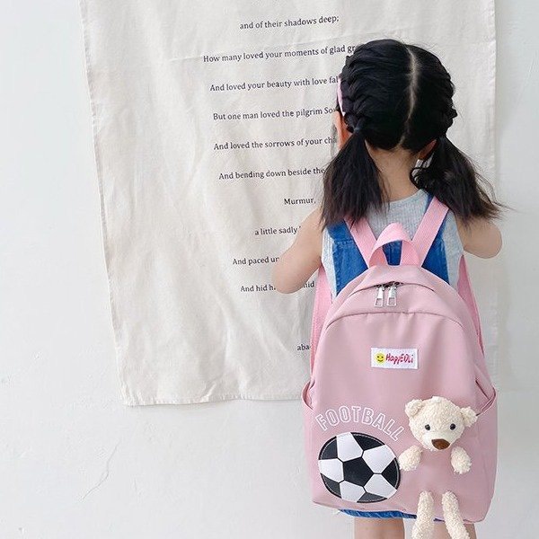Balo dành cho bé mẫu hot 2022, đính kèm gấu siêu cute - Hàng Quảng Châu Cao Cấp