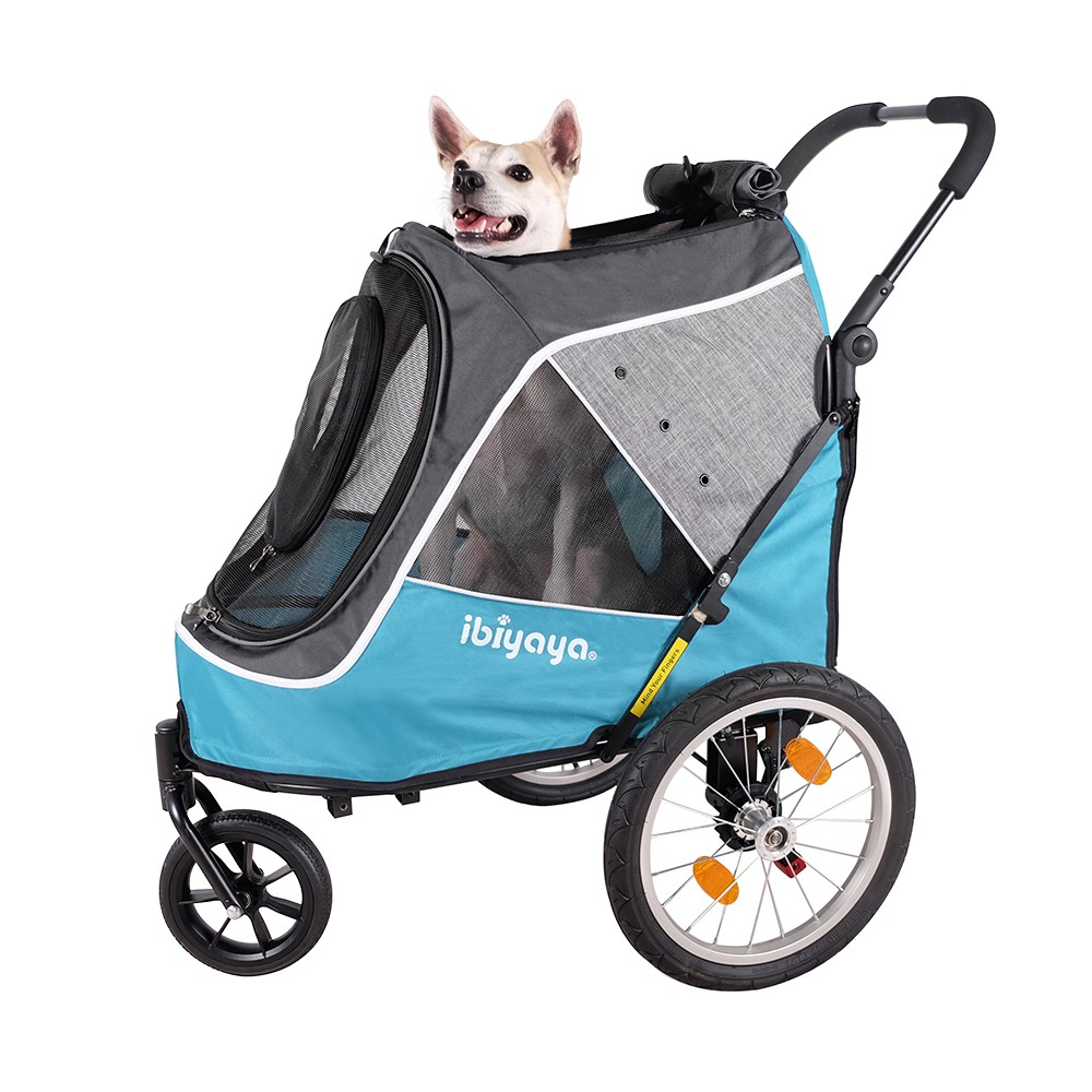 Xe đẩy cho Thú Cưng IBIYAYA  HAPPY PET TRAILER/JOGGER 2.0 (BLUE) (91x62x95cm)