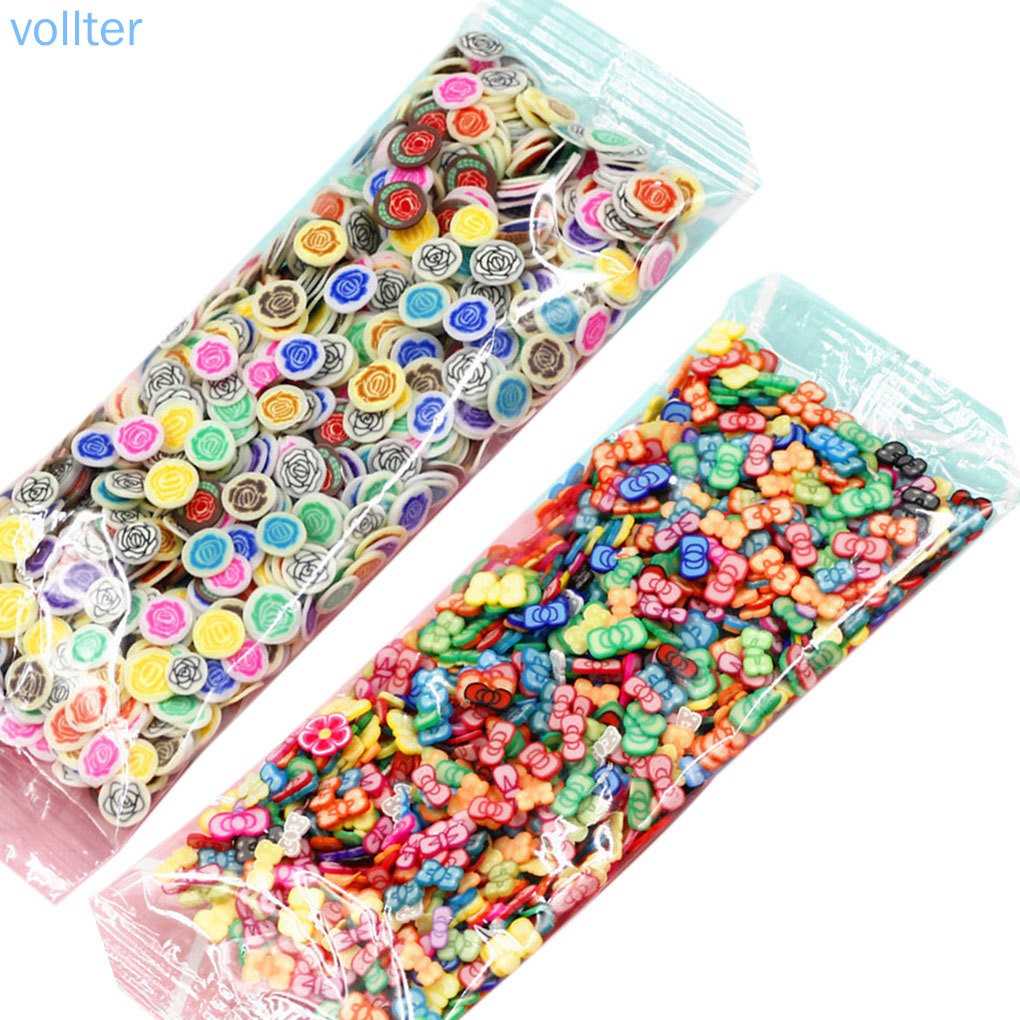 Túi 1000 hạt đất sét polymer 3d trang trí móng tay
