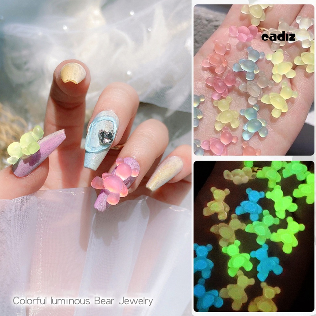 Set 8 Phụ Kiện Dạ Quang Trang Trí Móng Tay Nghệ Thuật DIY