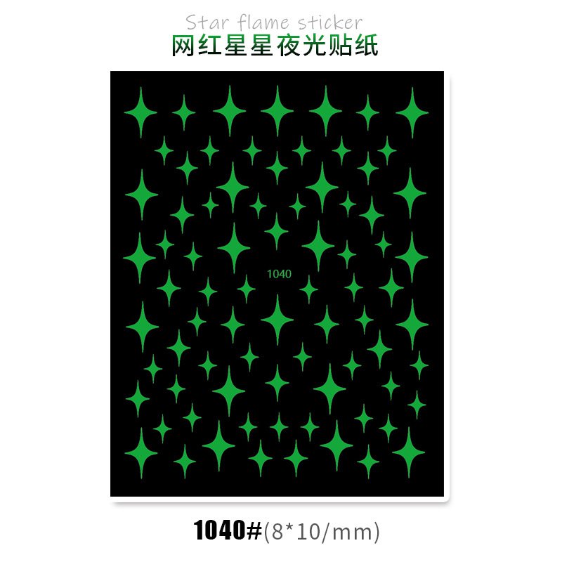 Hình dán dạ quang xinh xắn trang trí móng tay nghệ thuật