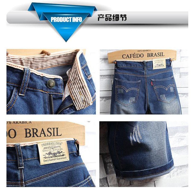 Quần Short Denim Ống Rộng Thời Trang Mùa Hè Dành Cho Nam / Có 5 Size Lớn