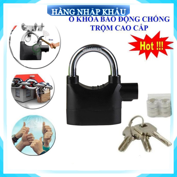 [Cam Kết Loại 1] Ổ khóa chống trộm kinbar thông minh chính hãng hú báo động 110dba