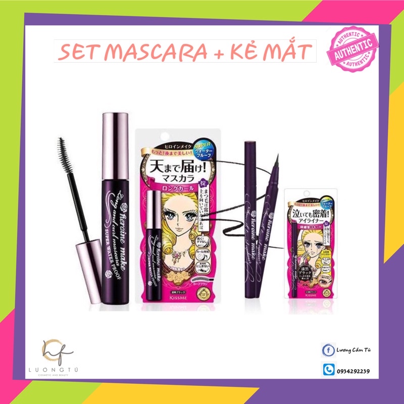Set mascara + kẻ mắt nước Heroin Kiss Me