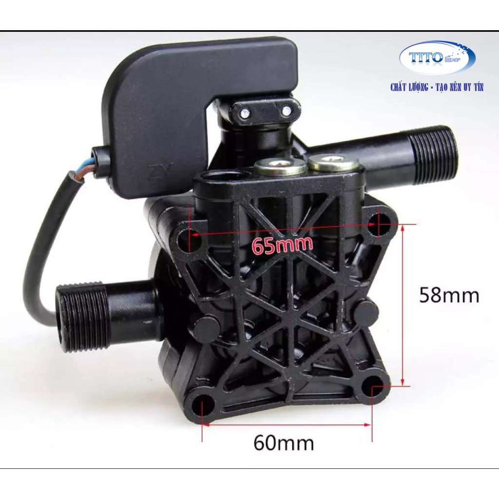 Đầu bơm 3 piton kèm rơ le máy rửa xe cao áp mini - phụ kiện sửa máy rửa xe