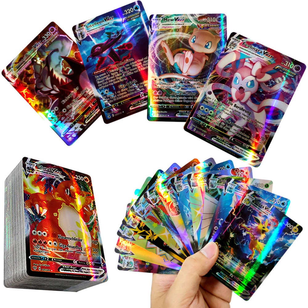 Bộ 100 Thẻ Bài Pokemon Phiên Bản Tiếng Anh Vmax Gx 100