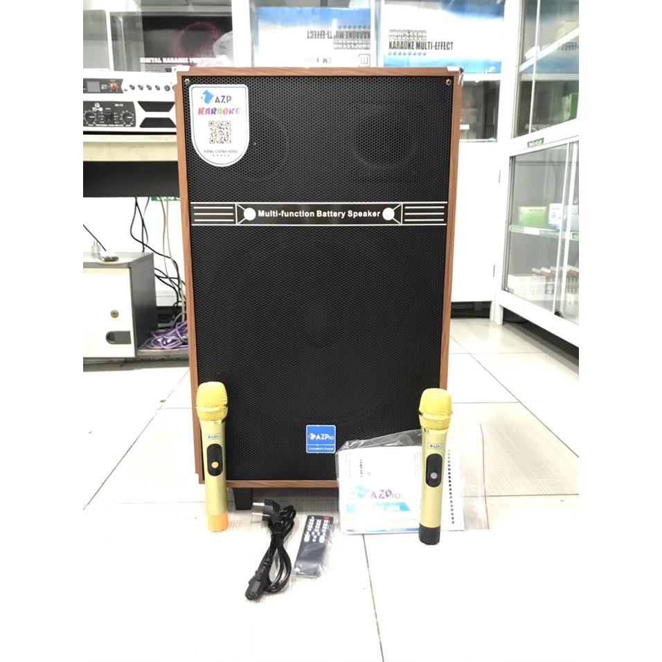 Loa kéo chính hãng AZPO AZ-16-A bass 40-3 Đường tiếng mẫu mới 10 núm chỉnh có Reverb,thùng gỗ cao cấp,kèm 2 mic kim loại