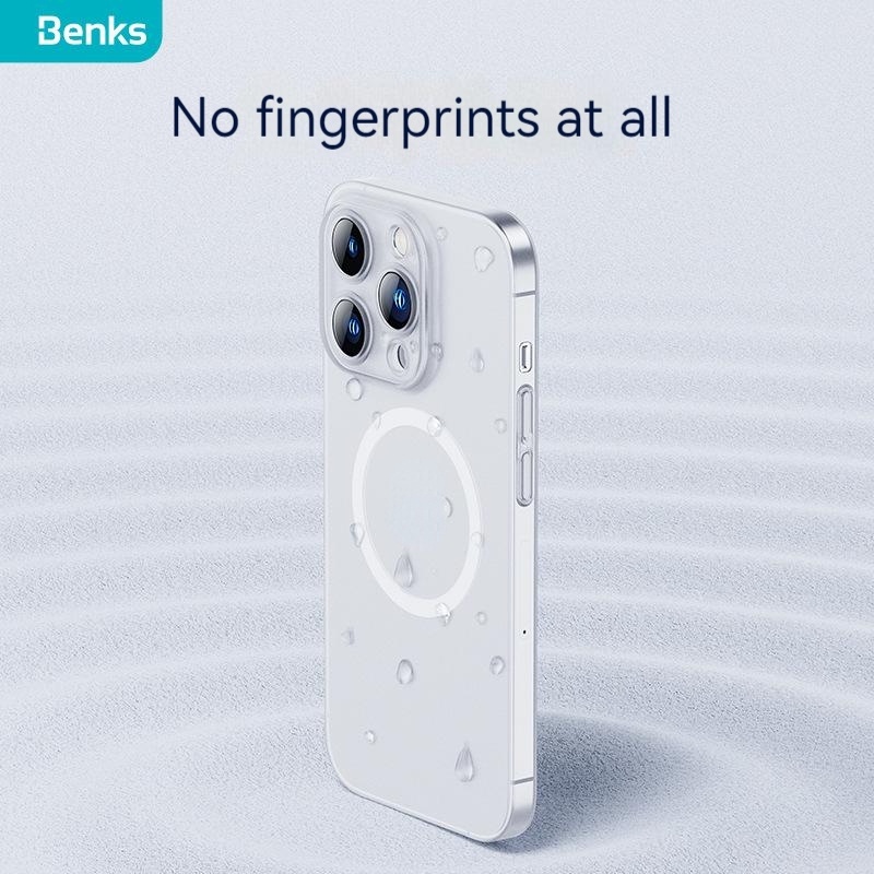 Ốp Điện Thoại Benks Bằng PC Nhám Trong Suốt Siêu Mỏng Hít Nam Châm Chống Dấu Vân Tay 0.9mm Cho IPhone 14 Plus Pro Max