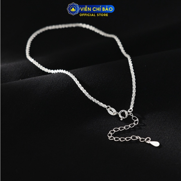 Lắc chân bạc nữ xoắn lấp lánh chất liệu bạc 925 thời trang phụ kiện trang sức nữ Viễn Chí Bảo L500174