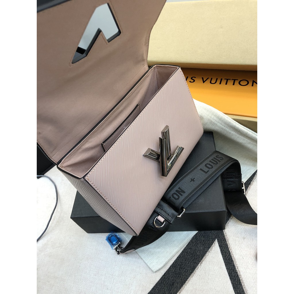 Túi Twist super da tăm màu hồng size 23cm