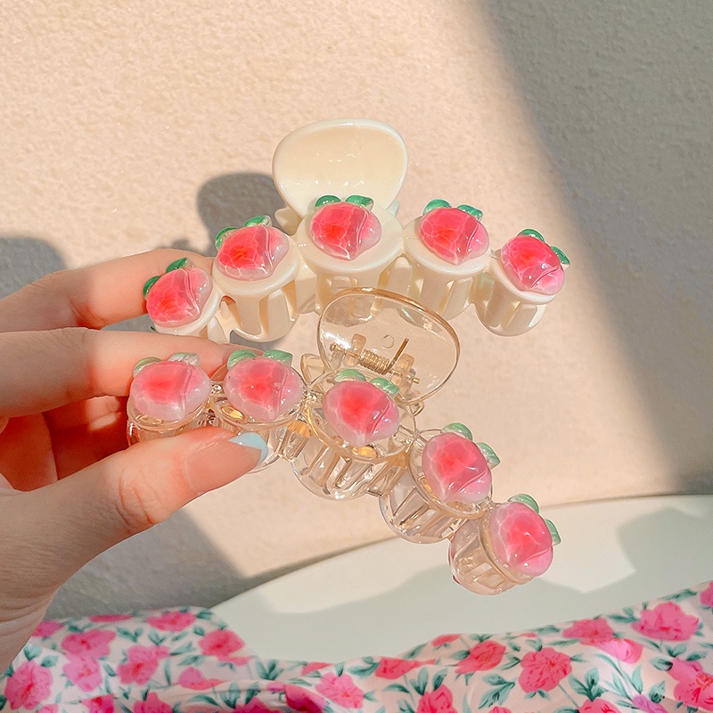 Kẹp Tóc Nhựa Trong Suốt Hình Hoa Phong Cách Hàn Quốc Dễ Thương