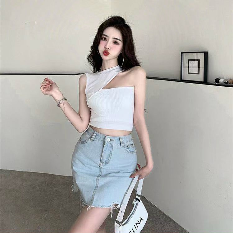 Áo kiểu nữ croptop 3 lỗ ống lệch vai 6 màu cực đẹp cho cô nàng năng động oa