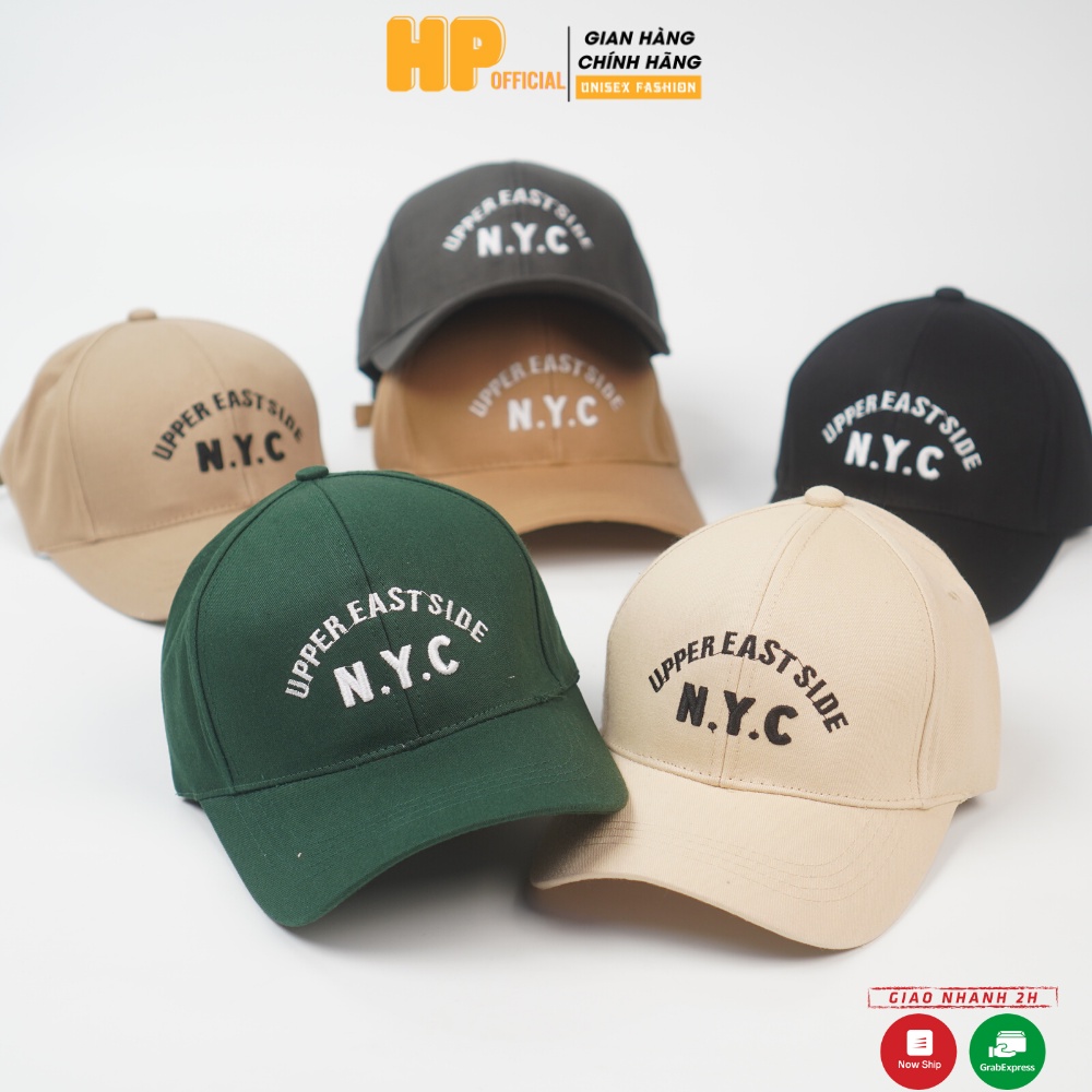 Mũ lưỡi trai ❤️ Nón kết thêu hình chữ NYC chất kaki cao cấp form unisex nam nữ N73 - Happy Style
