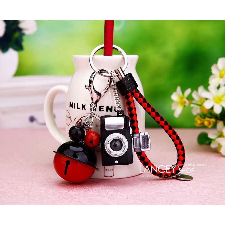 Korean Creative Cute Cartoon Luminous Sound Car Key Ring Ladies Handbag Pendant Key Chain Small Jewelry