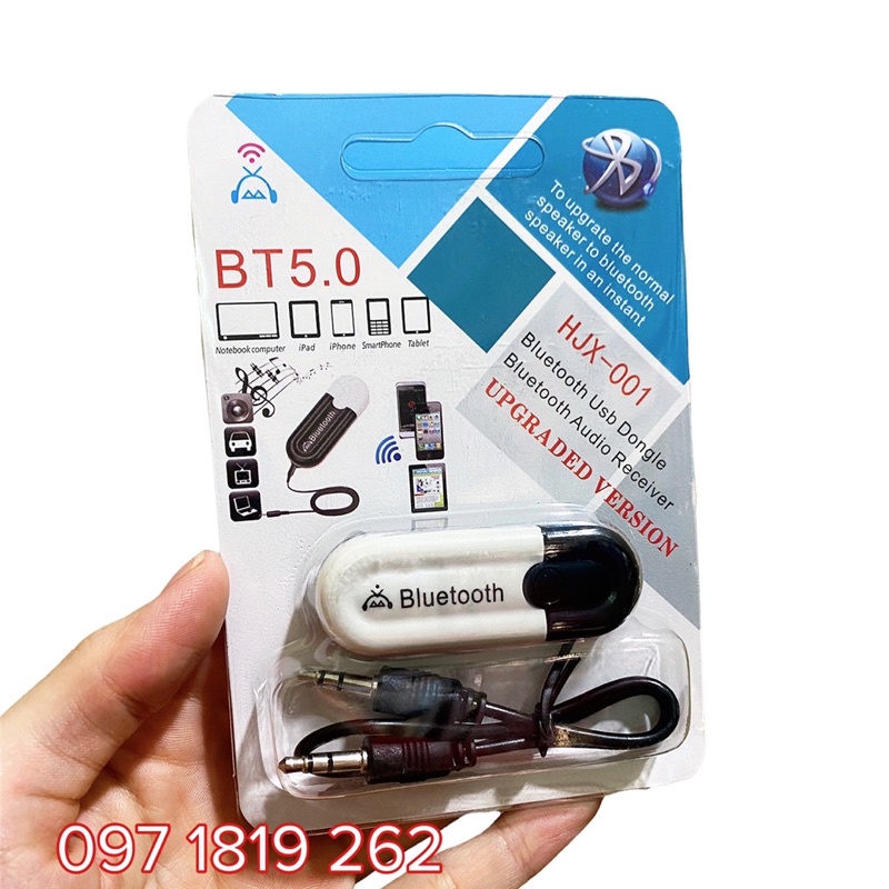 USB Bluetooth 5.0 DONGLE HJX 001. Hàng loại 1 không nhiễu.USB Bluetooth 5.0 Chuyển Loa Thường Thành Loa Bluetooth