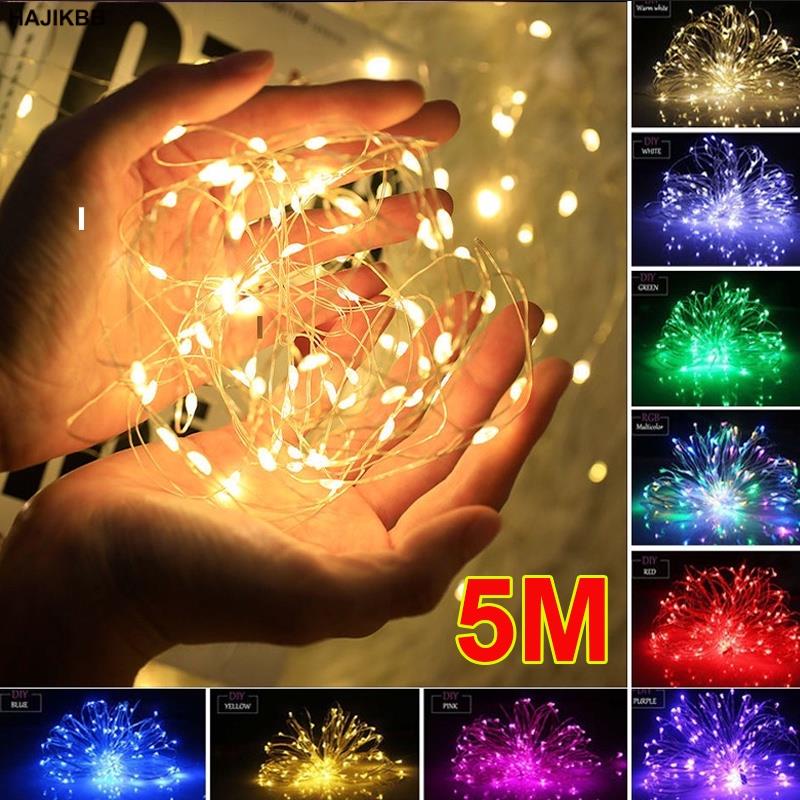 1 Cuộn Dây Đèn Led Bằng Hợp Kim Bạc Trang Trí Công Viên Ngoài Trời