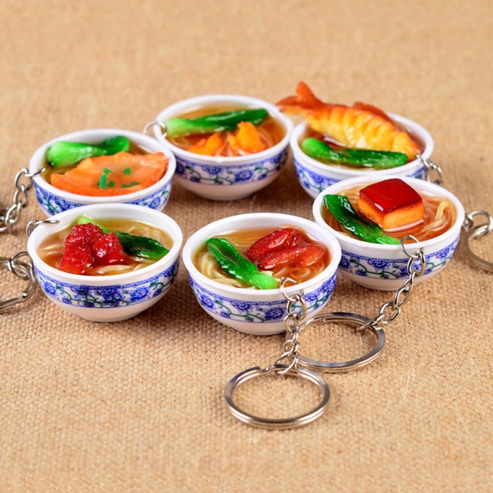 Móc khóa thiết kế hình đồ ăn Trung Hoa bằng nhựa đáng yêu