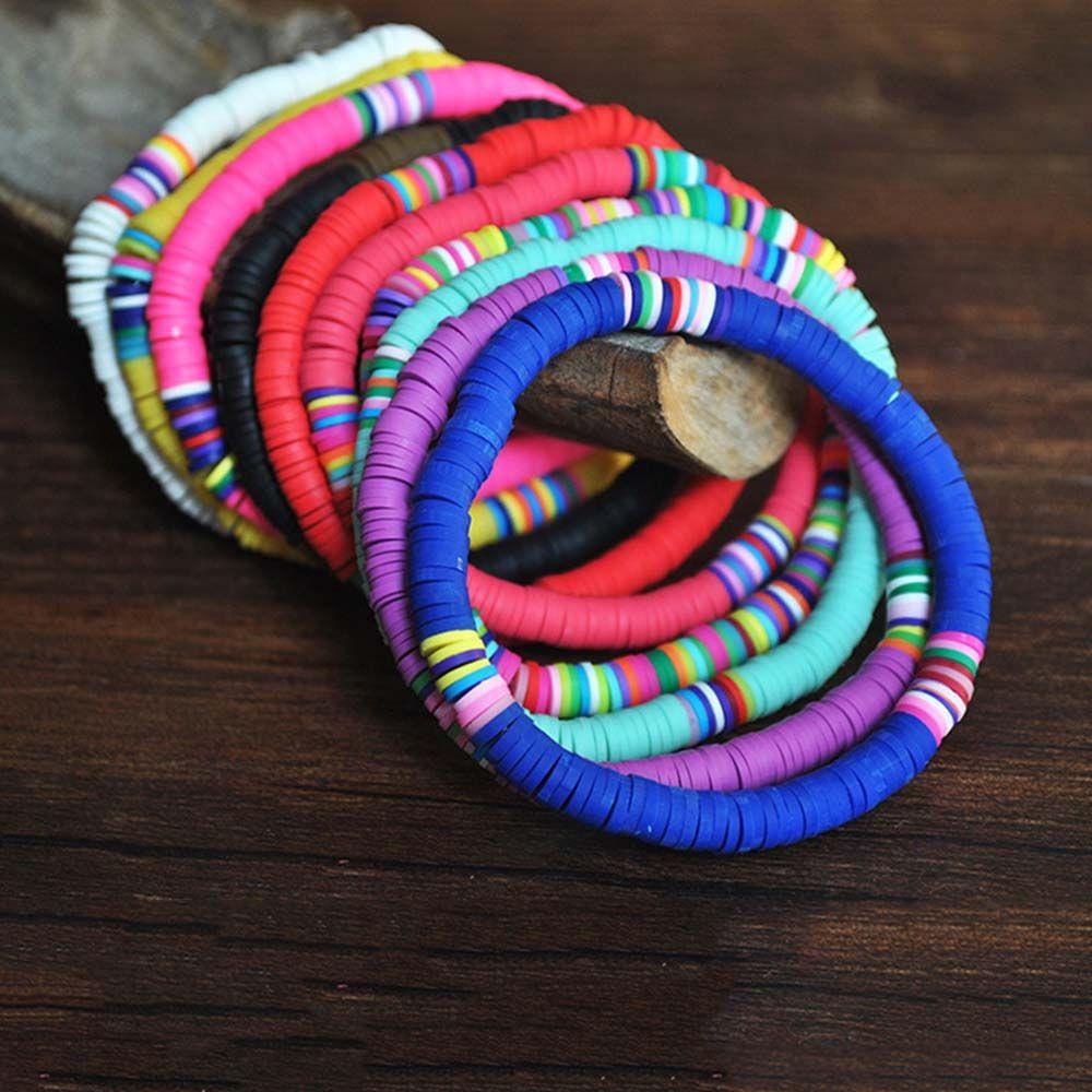 Vòng Tay Đất Sét Co Giãn Nhiều Màu Thời Trang Cho Nữ