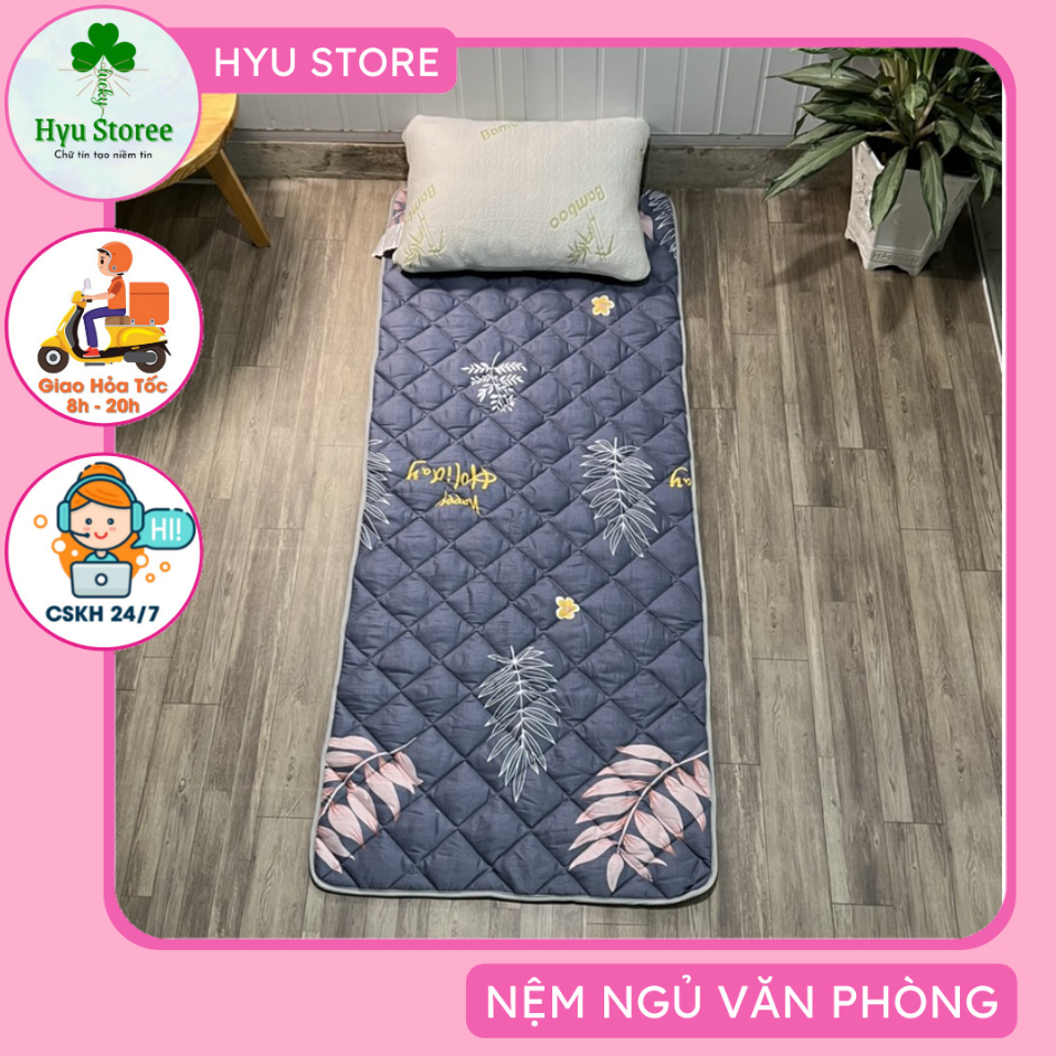 Nệm Đơn 1 người ngủ trưa văn phòng , Đệm gấp gọn thông mình size 90cmx195cm