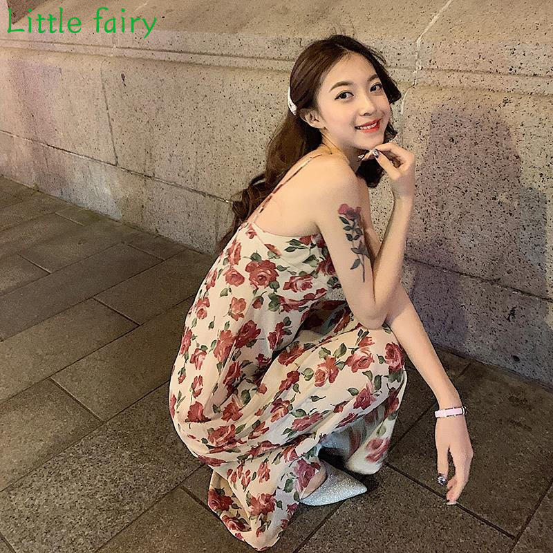 🌈Little fairy🌸2021 Pháp khí chất trang phục treo lơ lửng váy hoa cổ điển dài giữa váy hoa Sen hệ thống siêu cổ tích váy bánh nhỏ