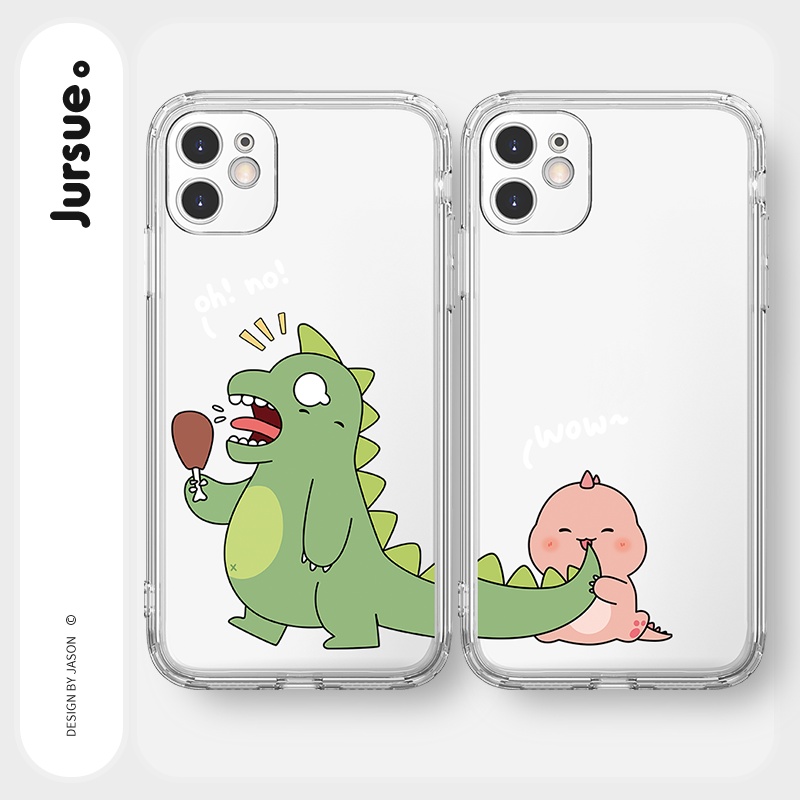 Ốp lưng JURSUE mềm hoạt hình cặp đôi dễ thương đẹp cho iPhone 13 12 11 Pro Max SE 2020 X XR XS ip 8 7 6 6S Plus kute Y73