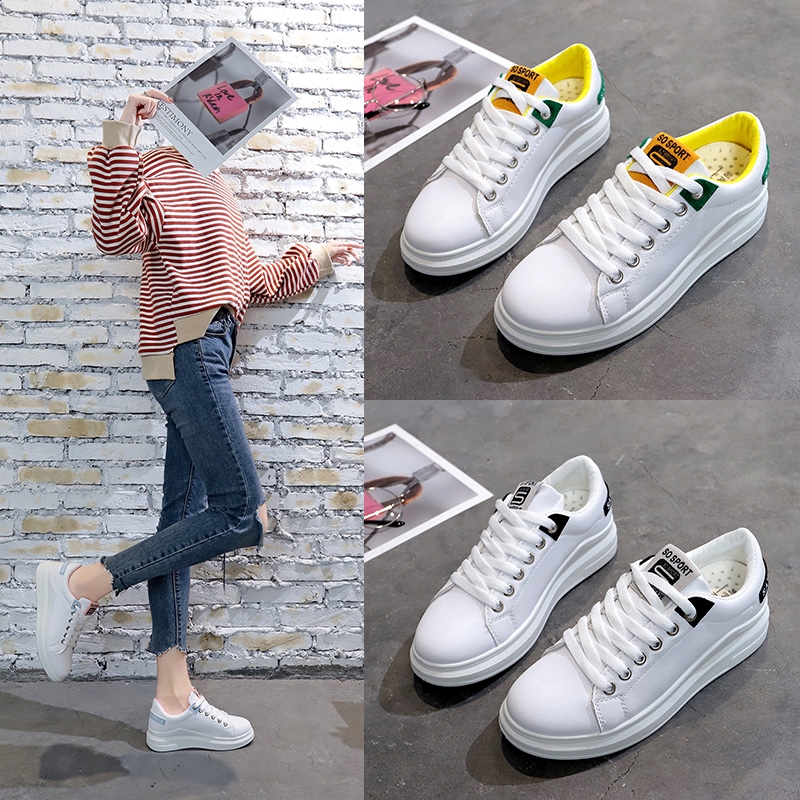 Giày bata trắng đế dày thời trang hàn quốc cho nữ