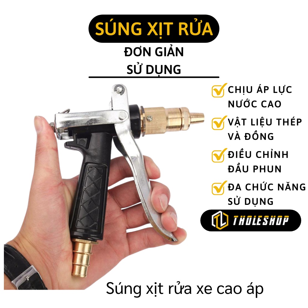 Súng Rửa Xe - Vòi Xịt Tưới Cây Tăng Áp Lực Nước, Có Thể Điều Chỉnh Tia 6924